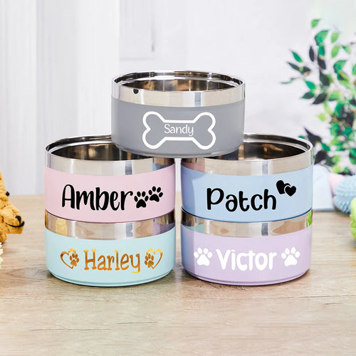 Personalized Dog Bowl with Name – Non-Slip Food and Water Bowl for Dog or Cat