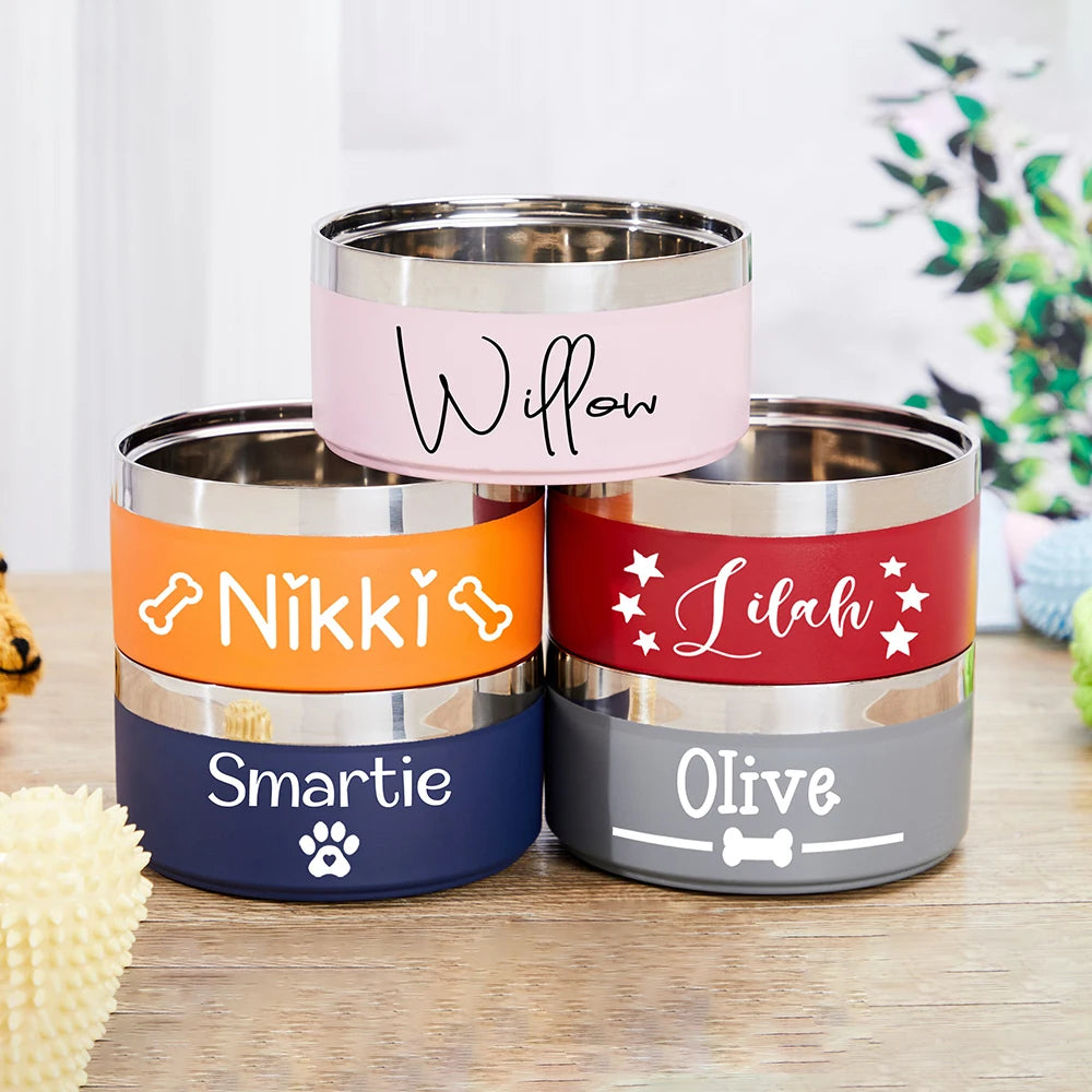 Personalized Dog Bowl with Name – Non-Slip Food and Water Bowl for Dog or Cat