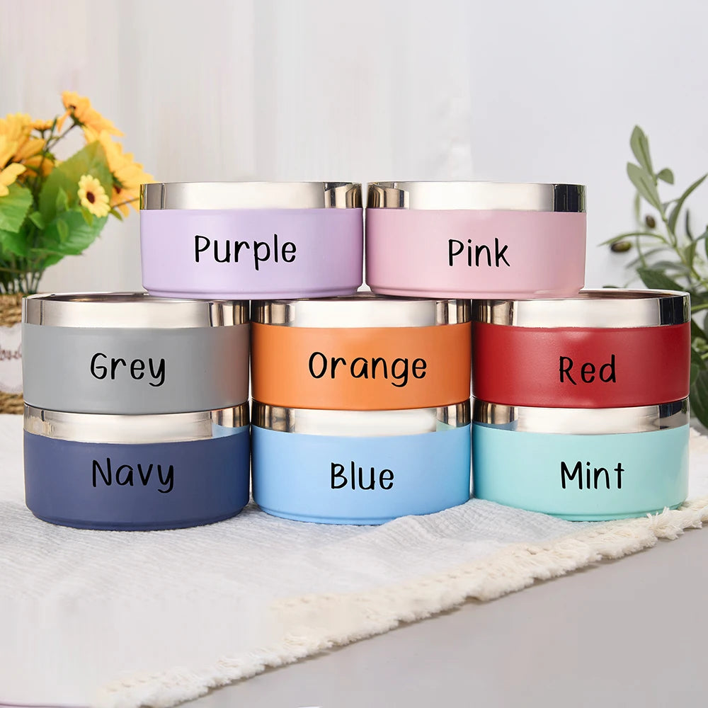 Personalized Dog Bowl with Name – Non-Slip Food and Water Bowl for Dog or Cat